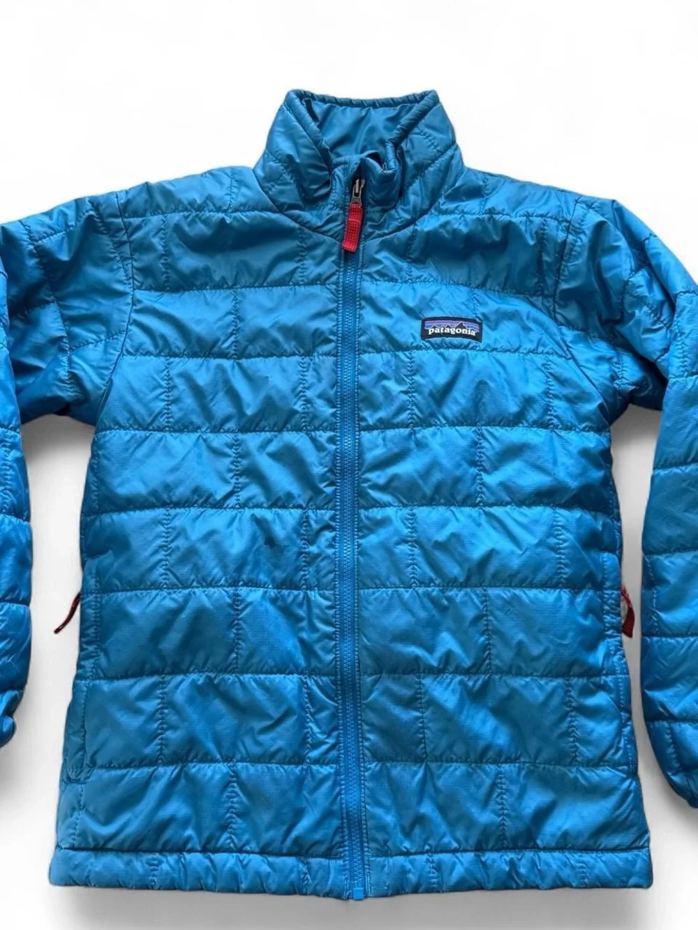 Patagonia Bright Blue Kids Nano Puff Jacket Sz S 7 8 boys girls unisex
